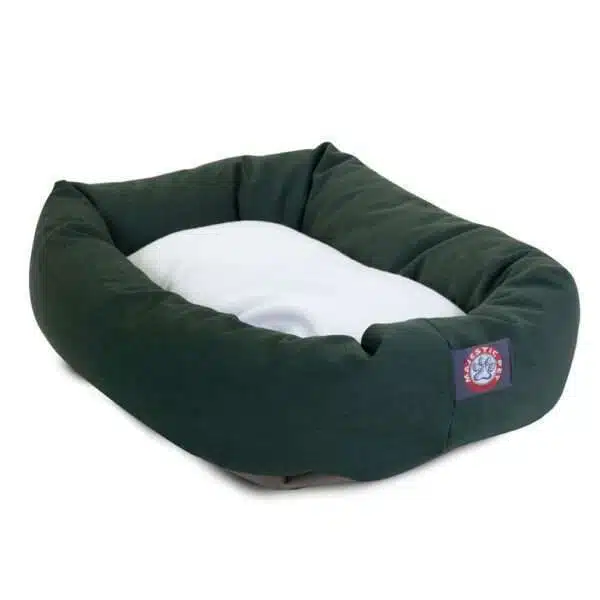 Majestic Pet Products Bagel Dog Bed in Dark Green, Size: 40"L x 29"W 9"H | Polyester PetSmart