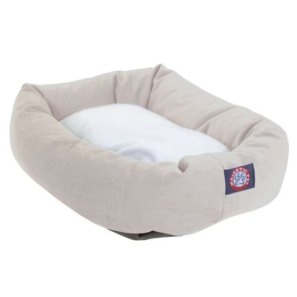 Majestic Pet Products Bagel Dog Bed in Khaki, Size: 40"L x 29"W 9"H | Polyester PetSmart
