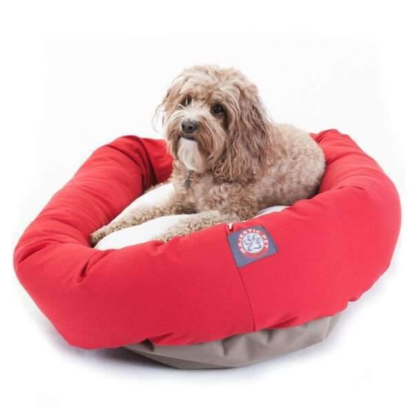 Majestic Pet Products Bagel Dog Bed in Red, Size: 32"L x 23"W 7"H | Polyester PetSmart