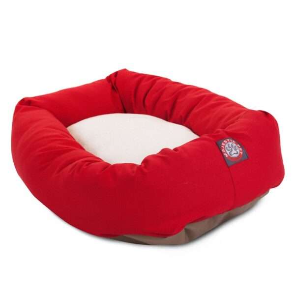 Majestic Pet Products Bagel Dog Bed in Red, Size: 40"L x 29"W 9"H | Polyester PetSmart