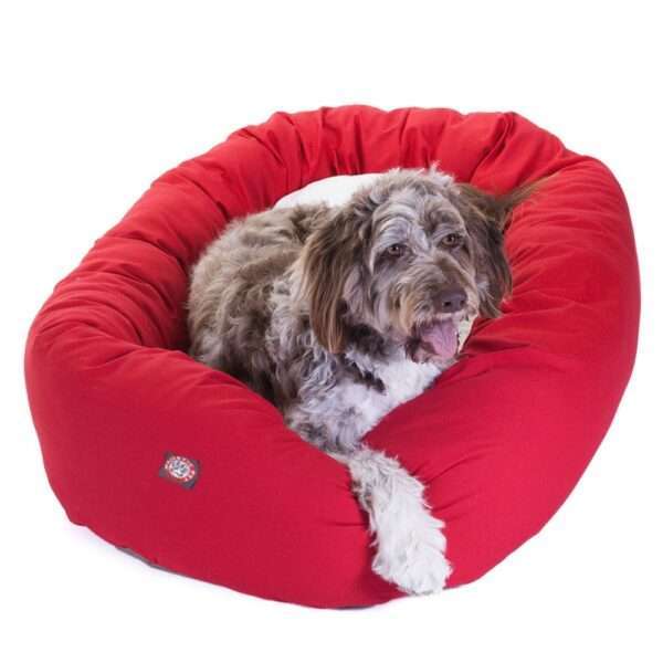 Majestic Pet Products Bagel Dog Bed in Red, Size: 52"L x 35"W 11"H | Polyester PetSmart