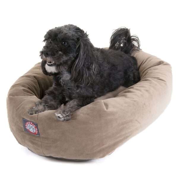 Majestic Pet Products Bagel Dog Bed in Stone, Size: 24"L x 19"W 7"H | Polyester PetSmart