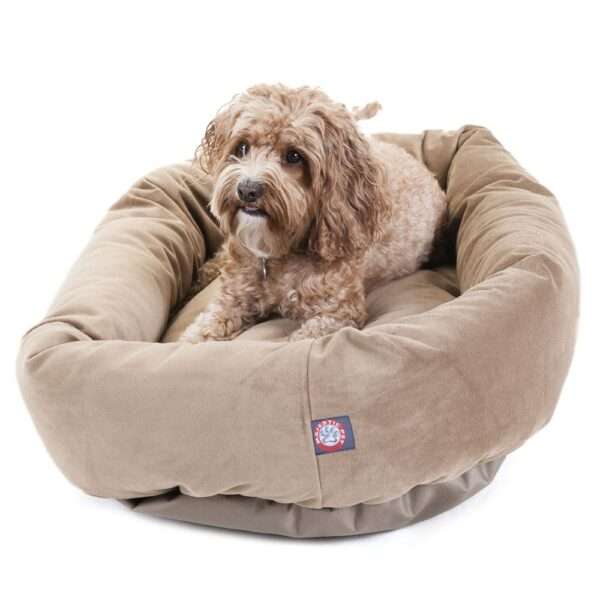 Majestic Pet Products Bagel Dog Bed in Stone, Size: 32"L x 23"W 7"H | Polyester PetSmart