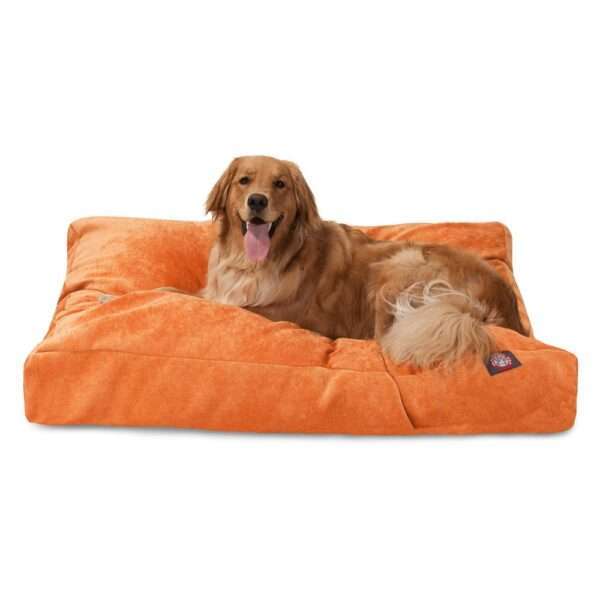 Majestic Pet Villa Collection Rectangle Dog Bed in Orange, Size: 50"L x 42"W 5"H | Polyester PetSmart