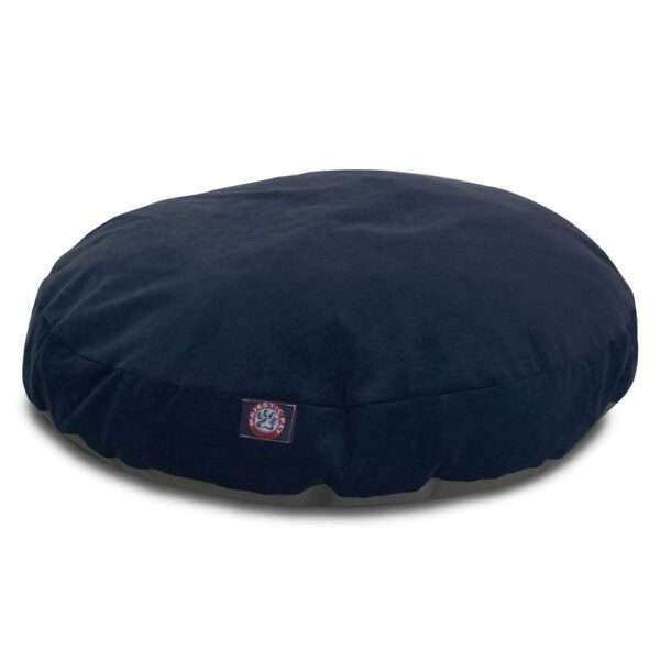 Majestic Pet Villa Collection Round Dog Bed in Navy Blue, Size: 30"L x 30"W 4"H | Polyester PetSmart