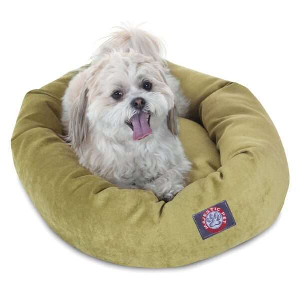 Majestic Pet Villa Micro-Velvet Bagel Dog Bed in Apple, Size: 24"L x 19"W 7"H | Polyester PetSmart