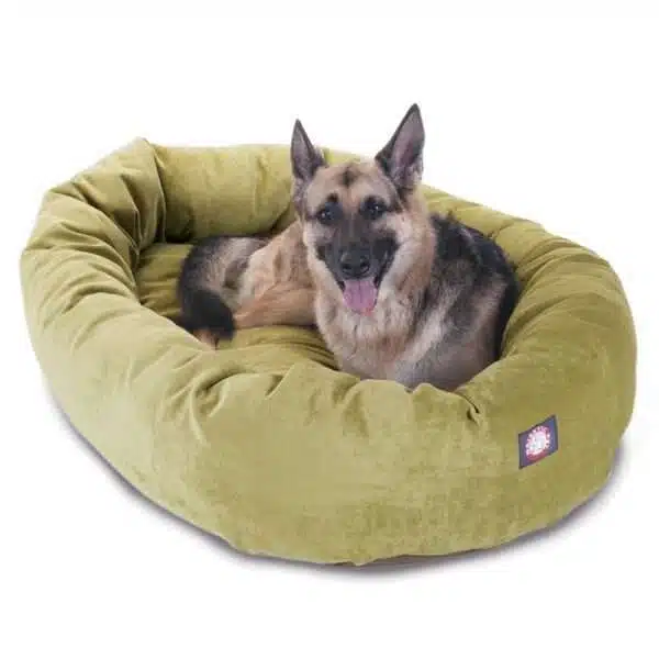Majestic Pet Villa Micro-Velvet Bagel Dog Bed in Apple, Size: 52"L x 35"W 11"H | Polyester PetSmart