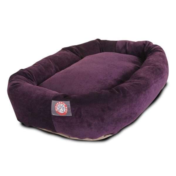 Majestic Pet Villa Micro-Velvet Bagel Dog Bed in Aubergine, Size: 40"L x 29"W 9"H | Polyester PetSmart