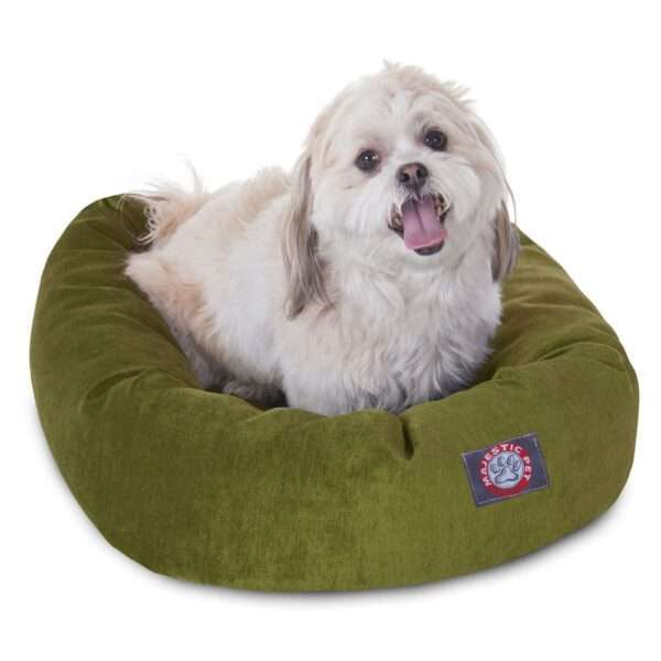 Majestic Pet Villa Micro-Velvet Bagel Dog Bed in Fern, Size: 24"L x 19"W 7"H | Polyester PetSmart