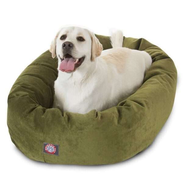 Majestic Pet Villa Micro-Velvet Bagel Dog Bed in Fern, Size: 40"L x 29"W 9"H | Polyester PetSmart