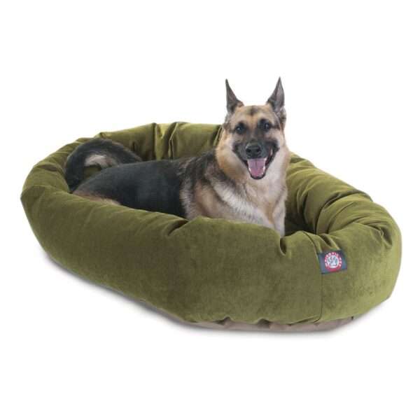 Majestic Pet Villa Micro-Velvet Bagel Dog Bed in Fern, Size: 52"L x 35"W 11"H | Polyester PetSmart