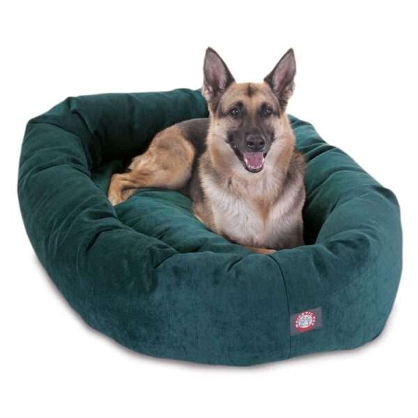 Majestic Pet Villa Micro-Velvet Bagel Dog Bed in Marine, Size: 52"L x 35"W 11"H | Polyester PetSmart