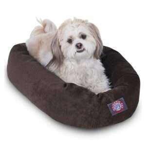 Majestic Pet Villa Micro-Velvet Bagel Dog Bed in Storm, Size: 24"L x 19"W 7"H | Polyester PetSmart