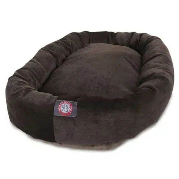 Majestic Pet Villa Micro-Velvet Bagel Dog Bed in Storm, Size: 40"L x 29"W 9"H | Polyester PetSmart