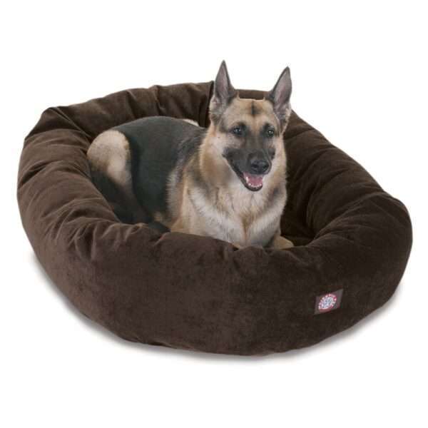 Majestic Pet Villa Micro-Velvet Bagel Dog Bed in Storm, Size: 52"L x 35"W 11"H | Polyester PetSmart