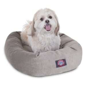 Majestic Pet Villa Micro-Velvet Bagel Dog Bed in Vintage, Size: 24"L x 19"W 7"H | Polyester PetSmart