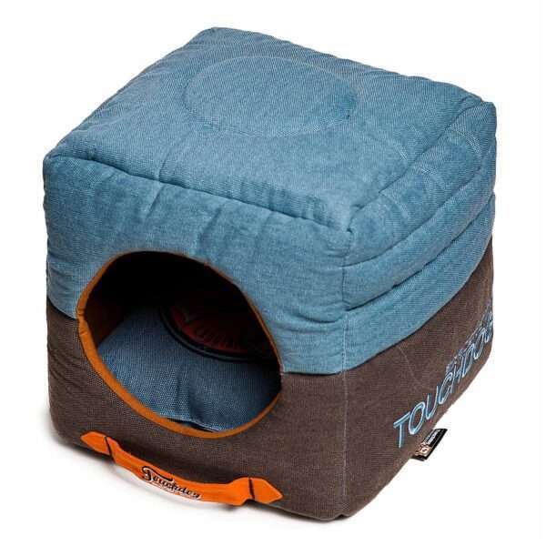 Pet Life Touchdog Convertible and Reversible Dog Bed in Denim/Brown | Nylon PetSmart