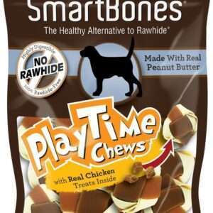 SmartBones PlayTime Small Peanut Butter Chews Dog Treats - 10 pack