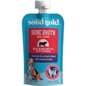 Solid Gold Beef Bone Broth with Turmeric Topper Real Bone Broth with Collagen Wet Dog Food, 8 oz., Case of 12, 12 X 8 OZ
