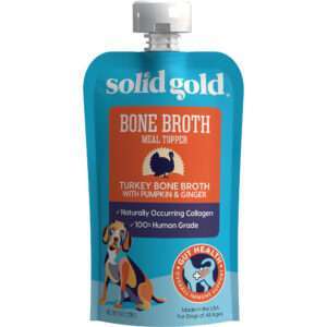 Solid Gold Turkey Bone Broth with Pumpkin & Ginger Topper with Collagen Wet Dog Food, 8 oz., Case of 12, 12 X 8 OZ