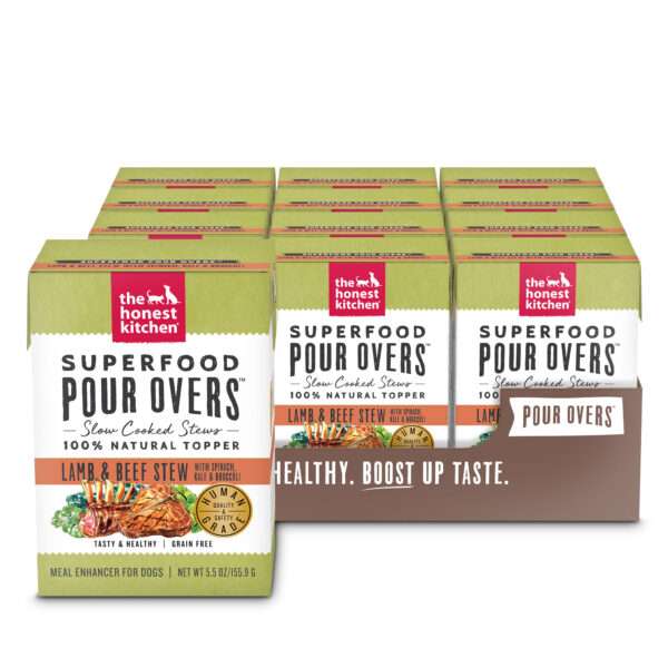 The Honest Kitchen Superfood Lamb & Beef Stew with Spinach, Kale & Broccoli Wet Dog Food Topper, 5.5 oz., Case of 12, 12 X 5.5 OZ
