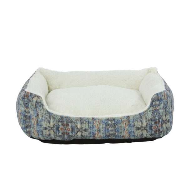 Top Paw Blue Multi-Rug Print Cuddler Dog Bed, Size: 18"L x 22"W 6.5"H | Polyester PetSmart