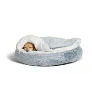 Top Paw Faux Fur Snuggler Dog Bed in Blue, Size: 22"L x 22"W 5"H | PetSmart