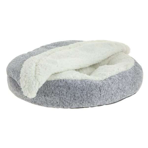 Top Paw Knit Snuggler Cave Dog Bed in Grey, Size: 22"L x 22"W 5"H | Polyester PetSmart