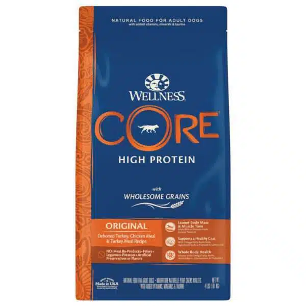 Wellness CORE High Protein Wholesome Grains Original Recipe Dry Dog Food - 24 lb Bag