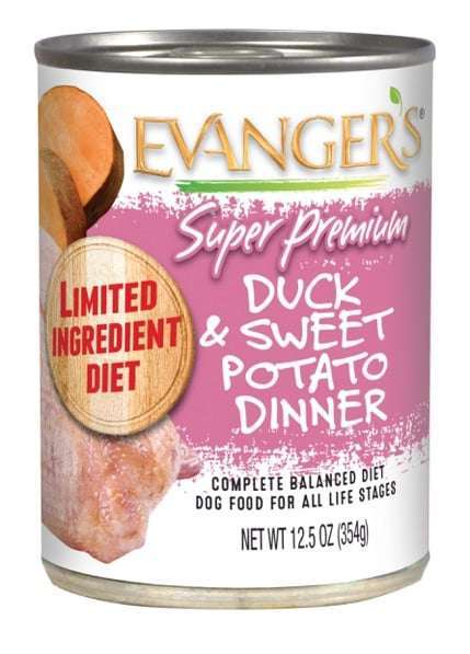 Evangers Super Premium Duck & Sweet Potato Canned Dog Food - 13 oz, case of 12