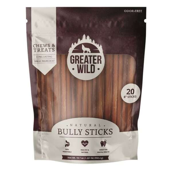 Greater Wild 6" Bully Stick All Life Stage Dog Chew Treat, Size: 20 Count | PetSmart