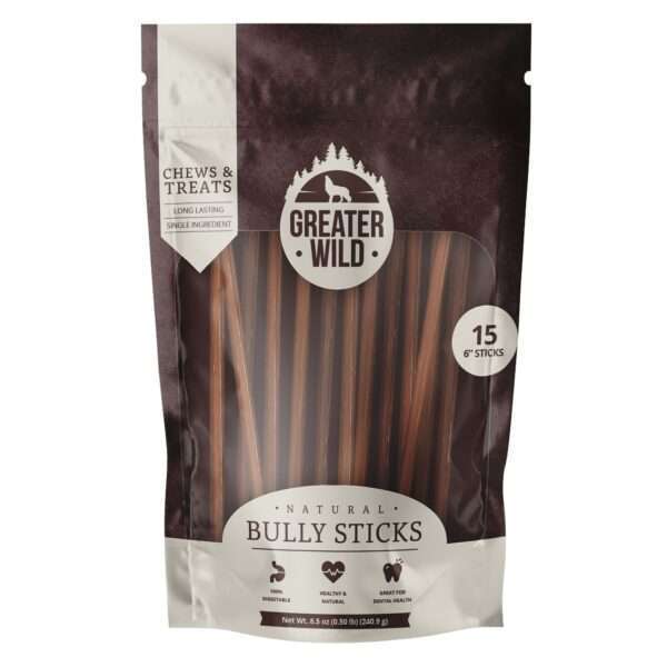 Greater Wild 6" Split Bully Stick All Life Stage Dog Chew Treat, Size: 15 Count | PetSmart