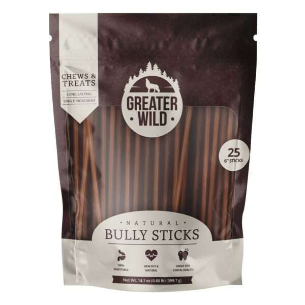 Greater Wild 6" Split Bully Stick All Life Stage Dog Chew Treat, Size: 25 Count | PetSmart
