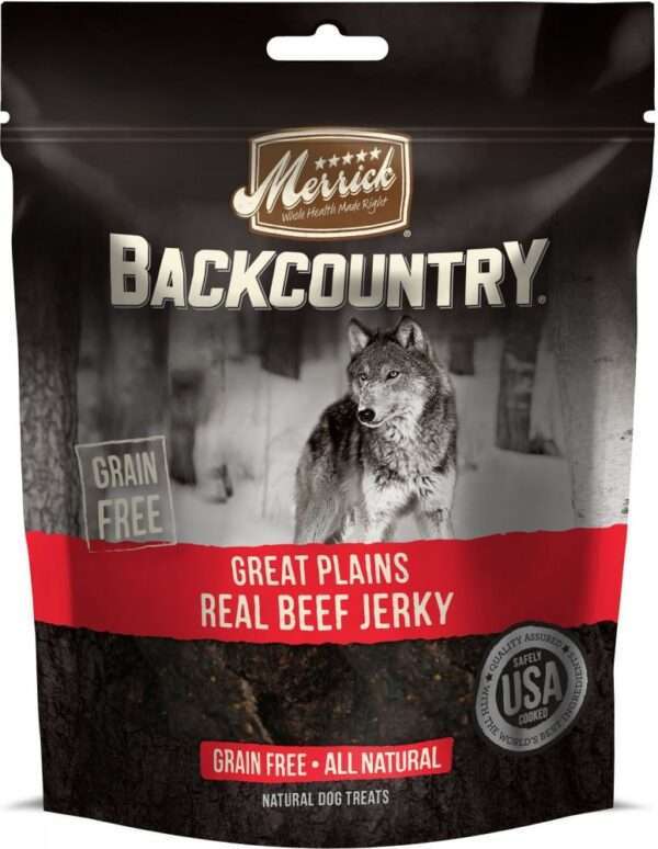 Merrick Backcountry Great Plains Grain Free Real Beef Jerky Dog Treats - 4.5 oz