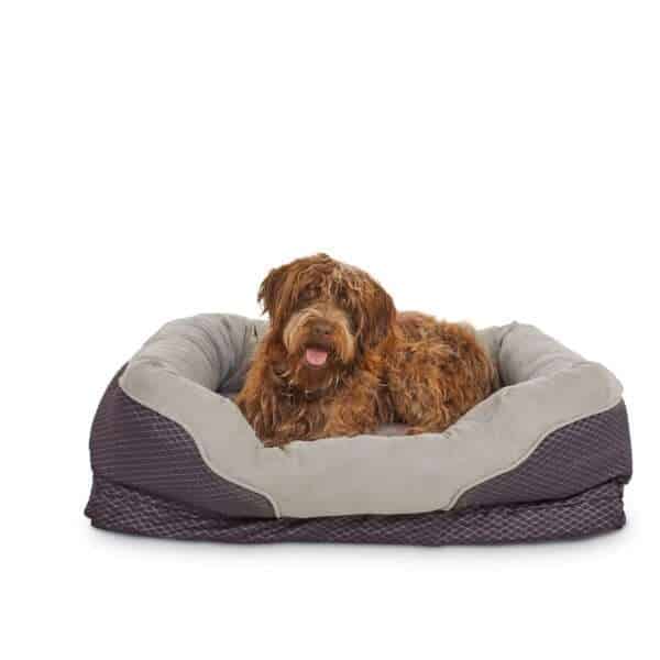 Orthopedic Peaceful Nester Gray Dog Bed, 40" L x 30" W, Large