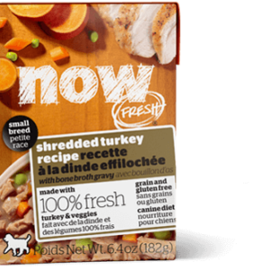 Petcurean NOW! Fresh Grain Free Small Breed Shredded Turkey Recipe Wet Dog Food - 6.4 oz, case of 24