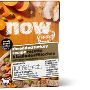 Petcurean NOW! Fresh Grain Free Small Breed Shredded Turkey Recipe Wet Dog Food - 6.4 oz, case of 24