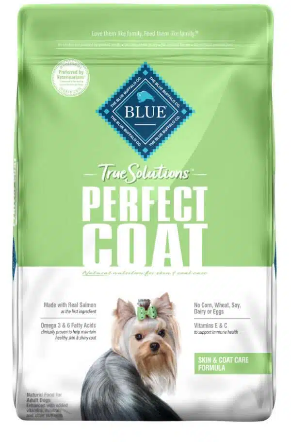 Blue Buffalo True Solutions Perfect Coat Skin & Coat Care Formula Salmon Recipe Adult Dry Dog Food - 24 lb Bag