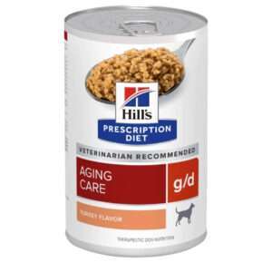 Hill's Prescription Diet Canine g/d Aging Care Turkey Flavor Wet Dog Food - 13 oz, case of 12