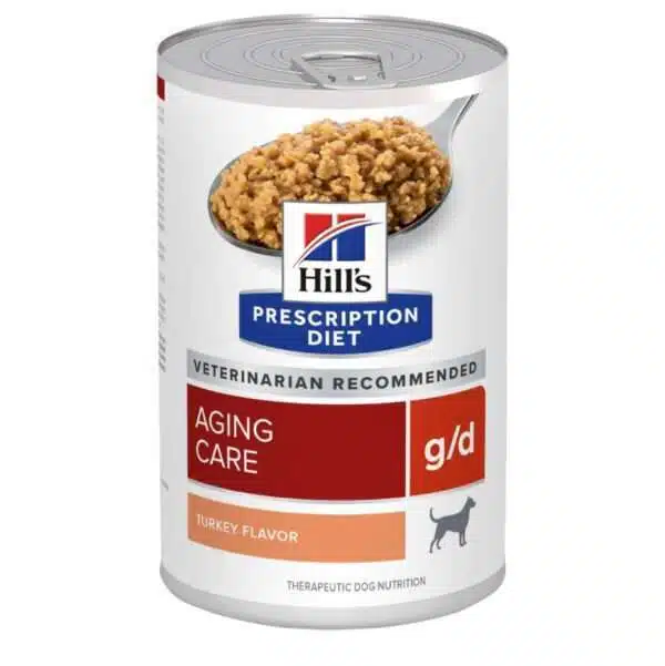 Hill's Prescription Diet Canine g/d Aging Care Turkey Flavor Wet Dog Food - 13 oz, case of 12