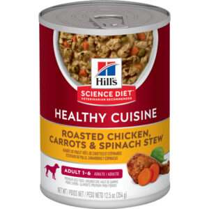 Hill's Science Diet Healthy Cuisine Adult 7+ Roasted Chicken, Carrots, & Spinach Stew Canned Dog Food - 12.5 oz, case of 12