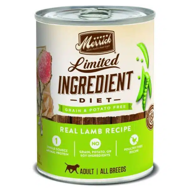 Merrick Limited Ingredient Diet Real Lamb Recipe Canned Dog Food - 12.7 oz, case of 12
