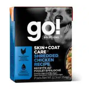 Petcurean Go! Skin & Coat Care Shredded Chicken Recipe Wet Dog Food - 12.5 oz, case of 12