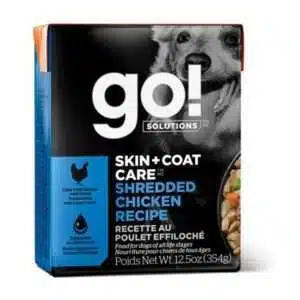 Petcurean Go! Skin & Coat Care Shredded Chicken Recipe Wet Dog Food 12.5-oz, case of 12