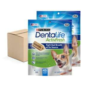 (2 Pack) Purina DentaLife ActivFresh Daily Oral Care Mini Dog Chews 45 Ct. Pouches
