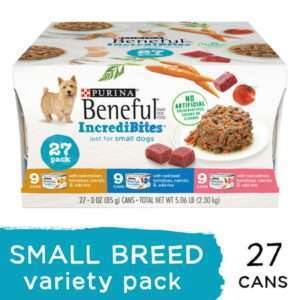 (27 Pack) Purina Beneful Small Breed Wet Dog Food Variety Pack IncrediBites 3 oz. Cans