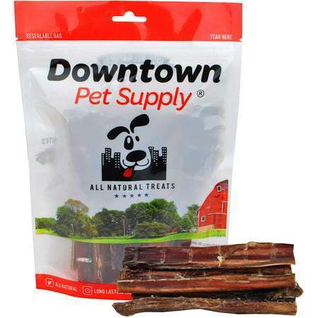 6 Bully Sticks for Medium Dogs - Dog Dental Treats & Rawhide-Free Dog Chews - Dog Treats with Protein Vitamins & Minerals - American Beef Sticks - Regular Select Thick - 10 Pack