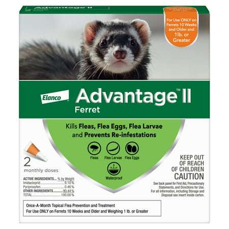 Advantage II Vet-Recommended Flea Prevention for Ferrets 2 Monthly Treatments