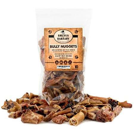 BRUTUS & BARNABY Bully Nuggets- Grass Fed Low Odor Bully Stick Bites- All Natural and Grain Free (1lb)