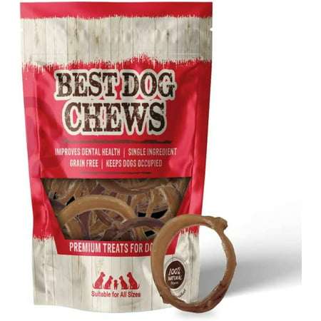 Best Dog Chews Bully Stick Rings for Dogs 100% Natural Bulk Dog Dental Treats & Healthy Chew Best Thick Low-Odor Pizzle Stix Free Range & Grass Fed Beef For All Breed Sizes - 4 Inch - 6 Count